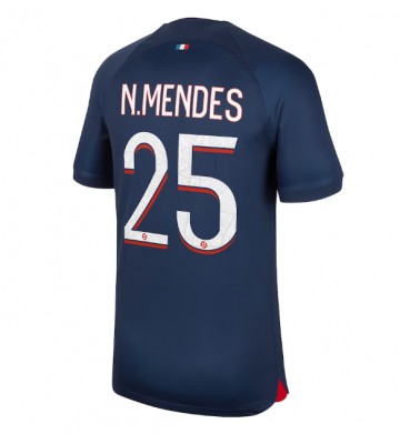 Lacne Muži Futbalové dres Paris Saint-Germain Nuno Mendes #25 2023-24 Krátky Rukáv - Domáci